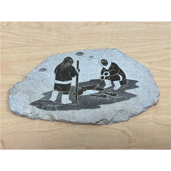 Signed Dano Soapstone Carving Approx: 9.5x5.5"