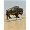 Image 2 : Metal Bison on Stone Base 8"W 6.25"T