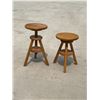 Image 1 : Height Adjustable Wooden Stools - 12" seat width