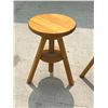Image 4 : Height Adjustable Wooden Stools - 12" seat width