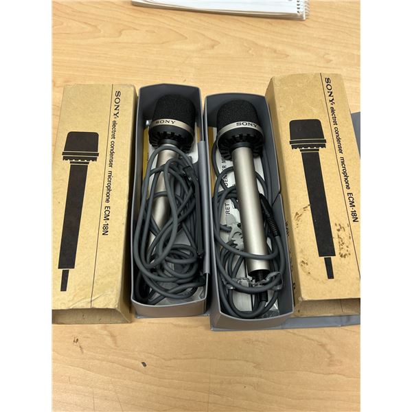 2 Sony Electret Condenser Microphones ECM-18N see photos
