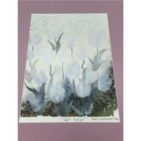 Lee Cameron "Soft Tulips" Frame approx: 12.75x16.25"