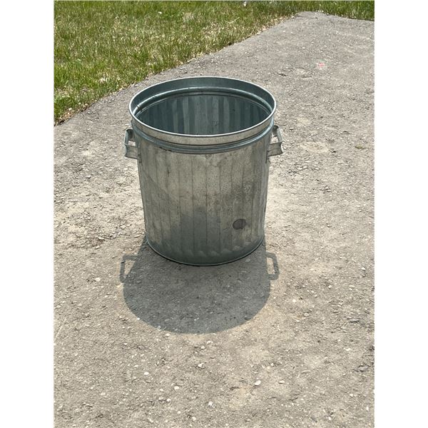 Galvanized Trash Can Approx: 15"W 16"T