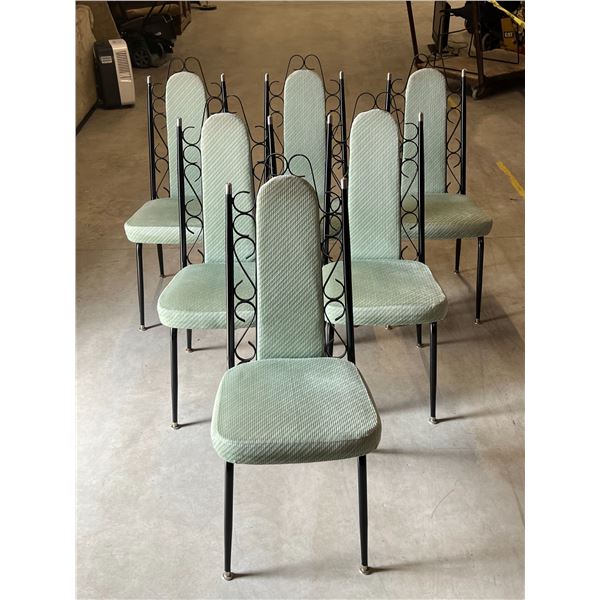 6 Wrought Iron Back Dining Chairs - appear in nice original condition - see all photos