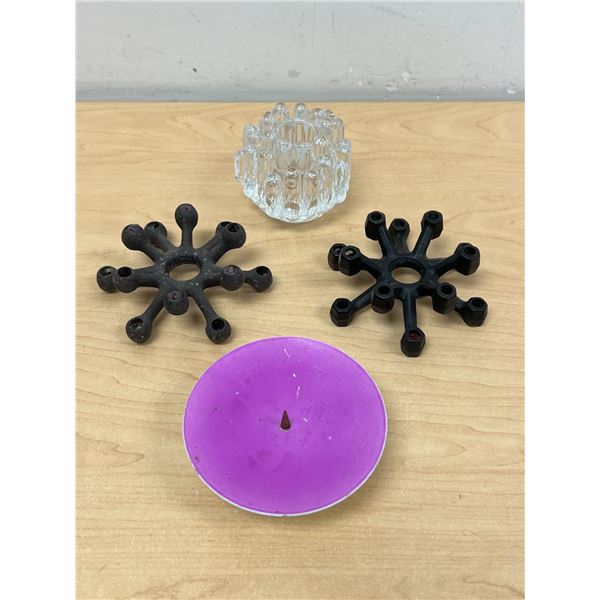 4 Mid Century small Candle Holders - see all photos