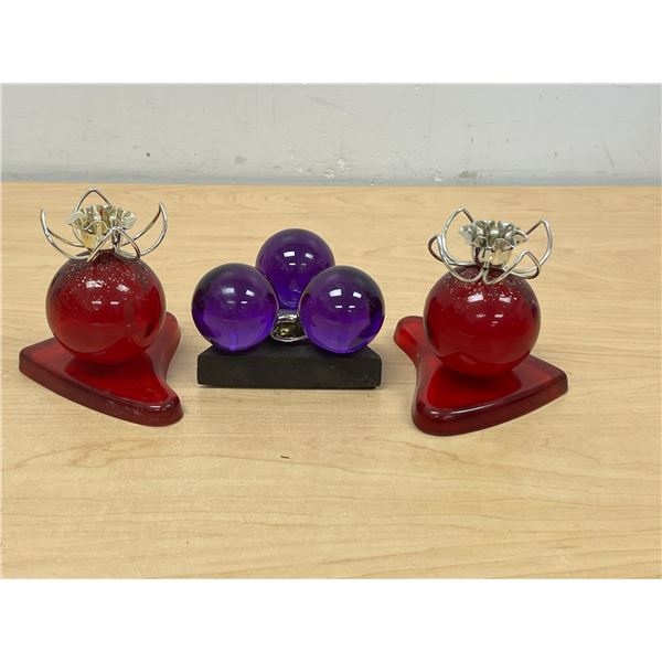 3 Lucite Candle Holders