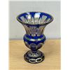 Image 1 : Cobalt Blue Crystal Vase 8.25"T 6"W