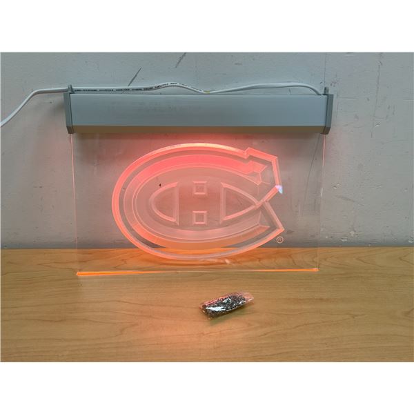 Montreal Canadiens Light Up Plastic Sign 11.75x8.5"
