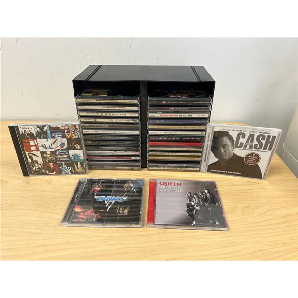 CD Music Lot Compact Discs & Holder - good mix - see all photos