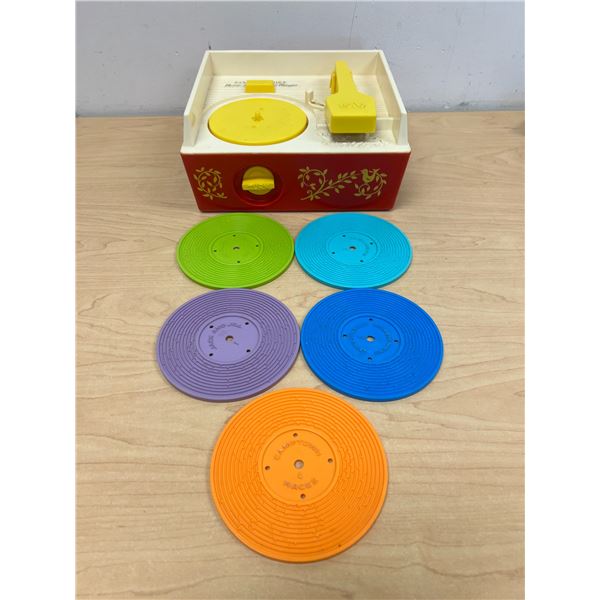 70s Fisher Price 995 Record Player with Records - Works