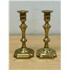 Image 1 : Pair Brass Candle Stick Holders 7.25"