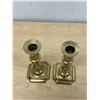 Image 6 : Pair Brass Candle Stick Holders 7.25"