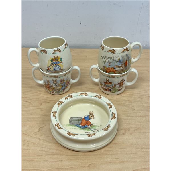 Lot of 5 Vintage Bunnykins Childs Dishes
