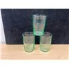 Image 1 : 3 Etched Depression Glass Drink Glasses 3.75"