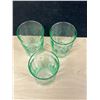 Image 3 : 3 Etched Depression Glass Drink Glasses 3.75"