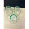 Image 4 : 3 Etched Depression Glass Drink Glasses 3.75"