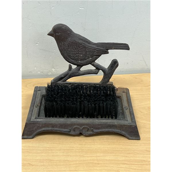Figural Cast Iron Bird Boot Scraper / Door Stop 8.5"W 6.5"T
