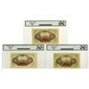 Image 2 : Korea. Bank of Chosen, ND (1945), Issued Banknote Trio.