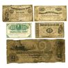 Image 1 : NH. MA. Obsolete Scrip Note and Banknote Assortment, 1850 to 1862, Group of 5 Issued Banknotes.