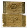 Image 1 : NY. Bank of Lansingburgh, 1815, 10 Cents & 25 Cents Obsolete Scrip Note Pair, the 25 Cent Note is th