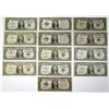 Image 1 : U.S. $1 Silver Certificate Set of 13 Different Varieties, Series of 1928 to Series of 1957B, Issued 