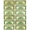 Image 2 : U.S. Silver Certificates, $5, Series of 1934, 1934A, and 1934C, Issued Group of 12 Banknotes.