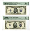 Image 1 : U.S. Silver Certificates, $5, Series of 1934C and 1934D, Issued Banknote Pair.