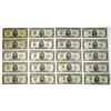 Image 1 : U.S. Federal Reserve Notes, $5, Series of 1934 to Series 1950D, Issued Group of 20 Banknotes.