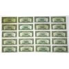 Image 2 : U.S. Federal Reserve Notes, $5, Series of 1934 to Series 1950D, Issued Group of 20 Banknotes.