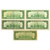 Image 2 : U.S. Federal Reserve Notes, $100, Series of 1928 to Series of 1934, Issued Group of 5 Banknotes.