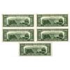 Image 2 : U.S. Federal Reserve Notes, $20, Series of 1934D, Fr.# 2058E, Sequential Group of 5 Issued Banknotes