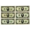 Image 1 : U.S. Federal Reserve Notes, $20, Series of 1950A, Fr.# 2060*, Issued Group of 6 Star Notes.