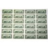 Image 2 : U.S. Federal Reserve Notes, $20, Series of 1950C to Series of 1950E, Issued Group of 24 Banknotes.
