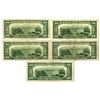 Image 2 : U.S. Federal Reserve Notes, $20, Series of 1950C, Fr.# 2062*, Issued Group of 5 Star Notes.