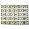 Image 1 : U.S. Federal Reserve Notes, $20, Series 1950 to Series 1977, Issued Group of 15 Banknotes.