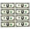 Image 1 : U.S. Federal Reserve Notes, $20, Series of 1969, Fr.# 2067*, Issued Group of 8 Star Notes.