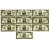 Image 1 : U.S. Federal Reserve Notes, $50, Series of 1934 to Series of 1950D, Issued Group of 10 Banknotes.
