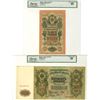 Image 1 : Russia. State Credit Note, 1909 (1912-17) to 1912, Issued Banknote Pair.