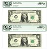 Image 1 : VA. Federal Reserve Note, $1, Fr.# 1902-E, Series 1963B, Sequential Issued Banknote Pair.