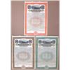 Image 1 : CA. Western Pacific Railroad Co., 1916, Specimen Series A, Gold Coupon Bond Trio.