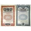 Image 1 : New York and Pennsylvania, 1898 and 1906, Specimen Gold Coupon Bond Pair.