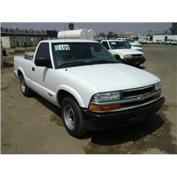 2002 CHEVROLET S-10 PICKUP, s/n: 1GCCS145228144706