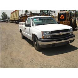 2005 CHEVROLET SILVERADO 1500 PICKUP, s/n: 1GCEC14X55Z101838