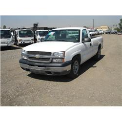 2005 CHEVROLET SILVERADO 1500 PICKUP, s/n: 1GCEC14XX5Z101589