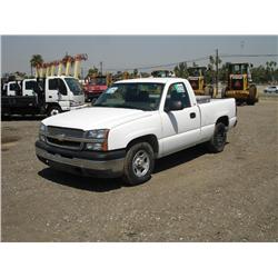 2004 CHEVROLET SILVERADO 1500 PICKUP, s/n: 1GCEC14X54Z307370