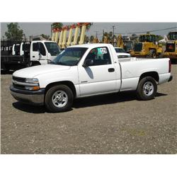 2001 CHEVROLET SILVERADO 1500 PICKUP, s/n: 1GCEC14W51Z265446