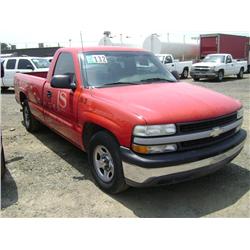 2000 CHEVROLET 1500 SILVERADO PICKUP, s/n: 1GCEC14WOYE149105