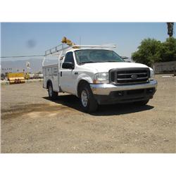 2003 FORD F350 XL SUPER DUTY S/A UTILITY TRUCK, s/n: 1FDSF30L53EC29313