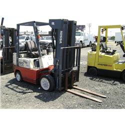 NISSAN 50 OPTIMUM CPJ02A25PV 5,000# CAPACITY SOLID TIRED WAREHOUSE FORKLIFT, s/n: CPJ02-9P6642