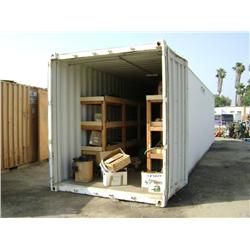 8FT X 20FT SHIPPING CONTAINER WITH CAT 651 & 633 PARTS
